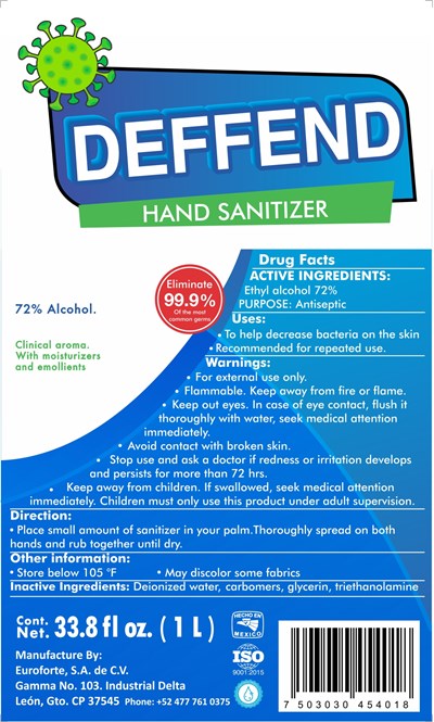 33.8 Fl Oz Label (Hand 1 Litro)
